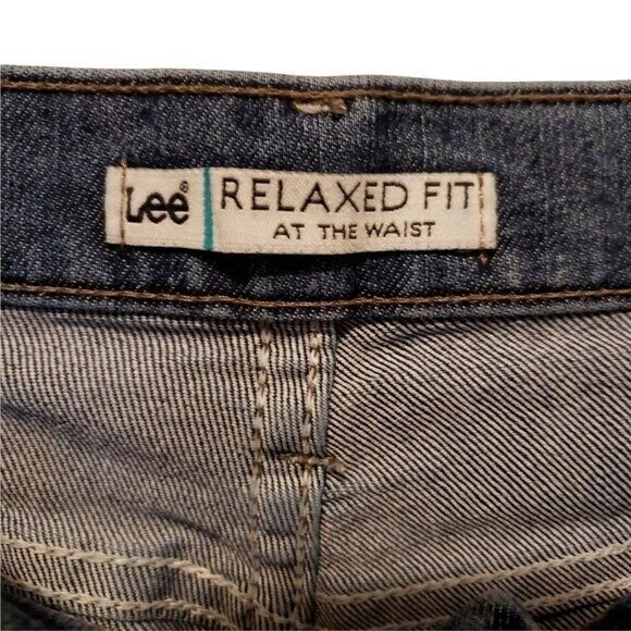 Lee Womens Size 34 Blue Solid Relaxed Fit Straight Leg Jeans - Picture 2 of 11